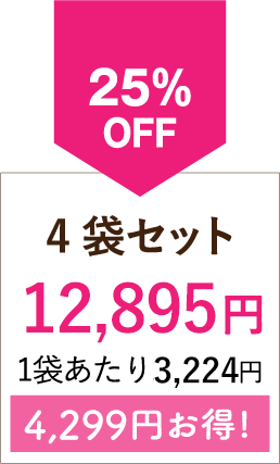 25%OFF 4袋セット 3,980円お得!