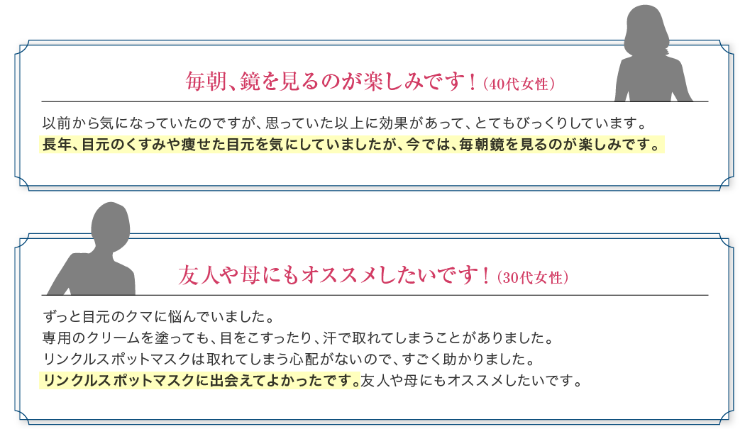 毎朝、鏡を見るのが楽しみです！友人や母にもオススメしたいです！